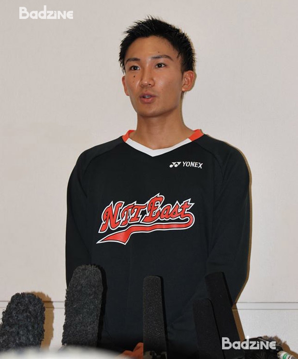 Momota at press conference after first Saitama match