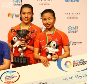 2015 Australian Open champions Tang Yuanting and Ma Jin
