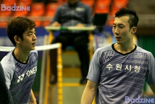 Lee Yong Dae and Yoo Yeon Seong at the 2017 Korea Masters
