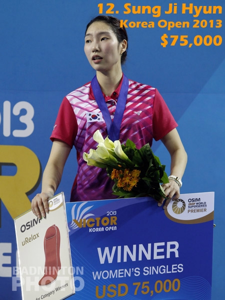 12. Sung Ji Hyun - 2013 Korea Open, $75,000