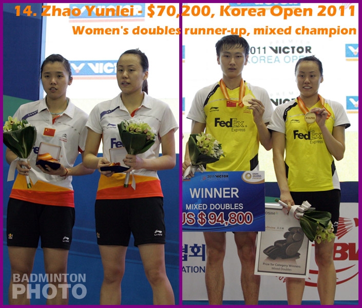 14. Zhao Yunlei - 2011 Korea Open, $70,200