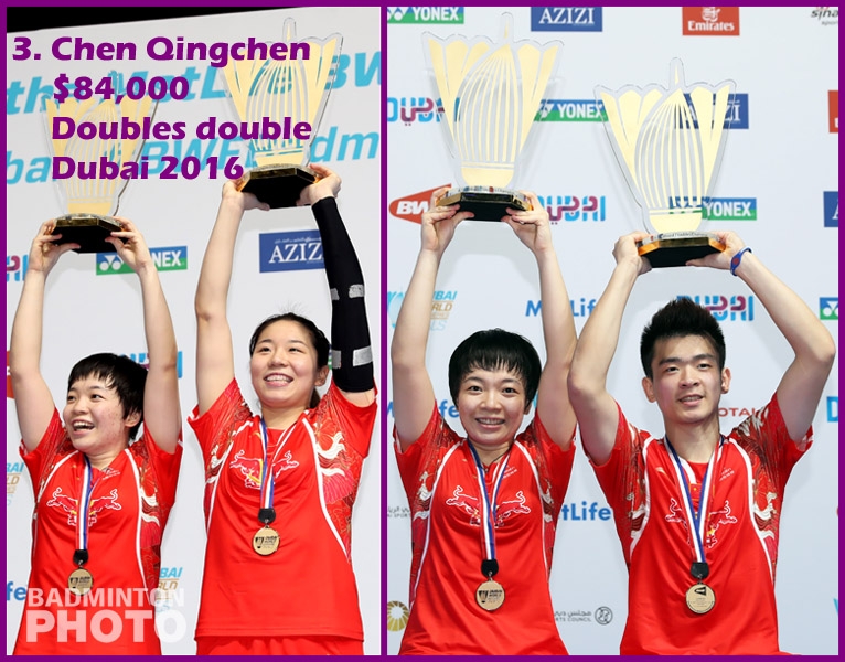 3. Chen Qingchen - 2016 Superseries Finals, $84,000