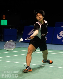 Sapsiree Taerattanachai playing singles at the 2012 China Masters