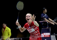 Mia Blichfeldt (DEN) after beating Chen Yufei at the 2018 Uber Cup