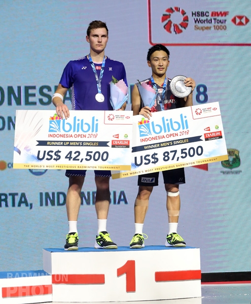 2018 Indonesia Open men's singles podium