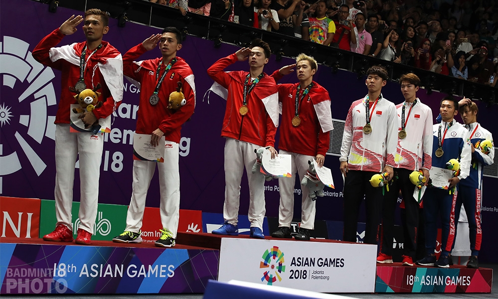 2018 Asian Games men's doubles podium