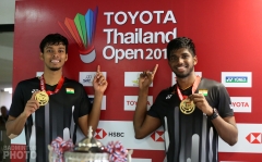 Satwiksairaj Rankireddy / Chirag Shetty after winning the 2019 Thailand Open