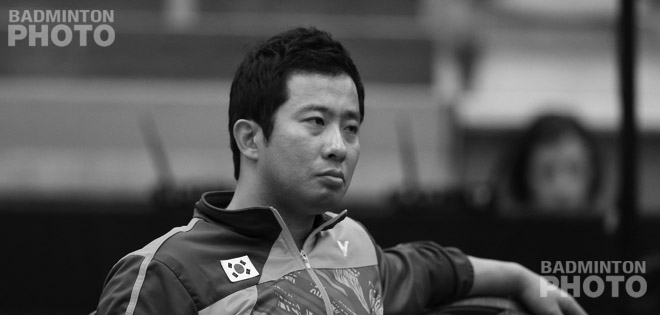 Jung Jae Sung coaching at the 2017 Canada Open