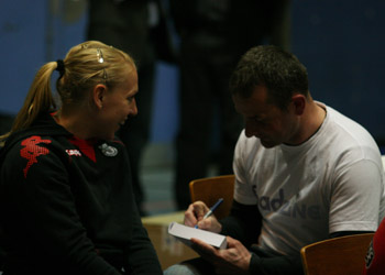 Mark with Gail Emms at the 2009 Danish League Finals