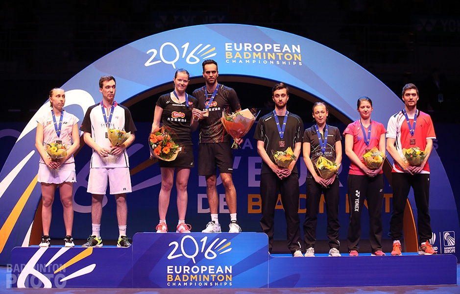 European Championships 2016 Mixed Doubles Podium