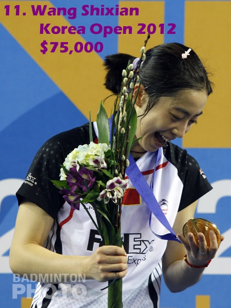 11. Wang Shixian - 2012 Korea Open, $75,000