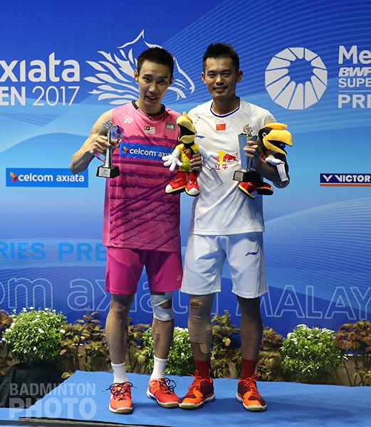 Lee Chong Wei and Lin Dan at the 2017 Malaysia Open